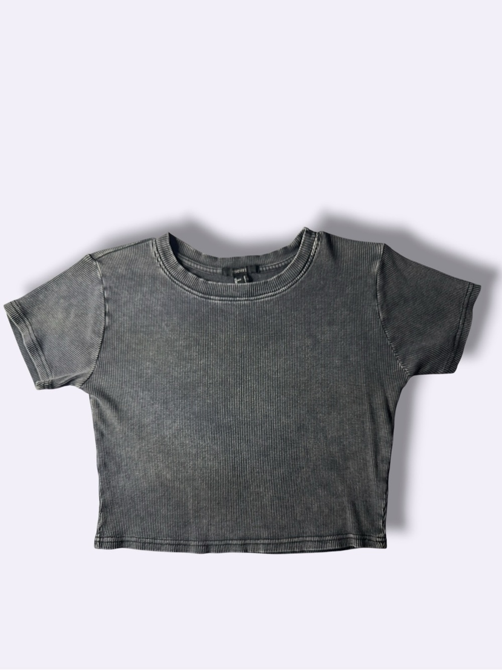 Forever 21 Grey Ribbed Crop Top